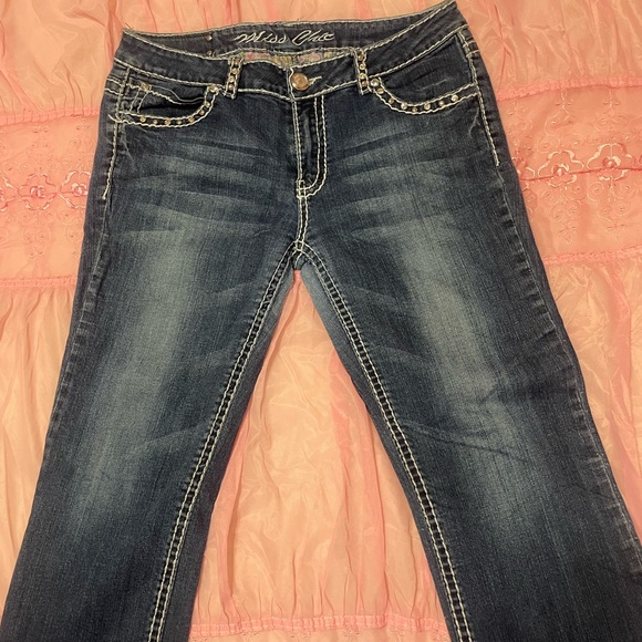 Mss Chic bedazzled, y2k, mcbling, capri jeans. - Picture 5 of 9